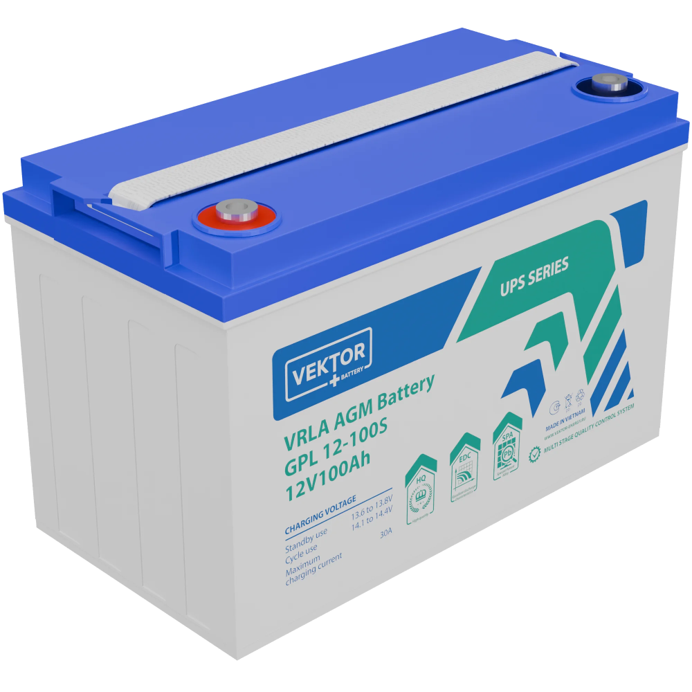 Аккумуляторная батарея VEKTOR ENERGY GPL 12-100 12В 100Ач AGM M8