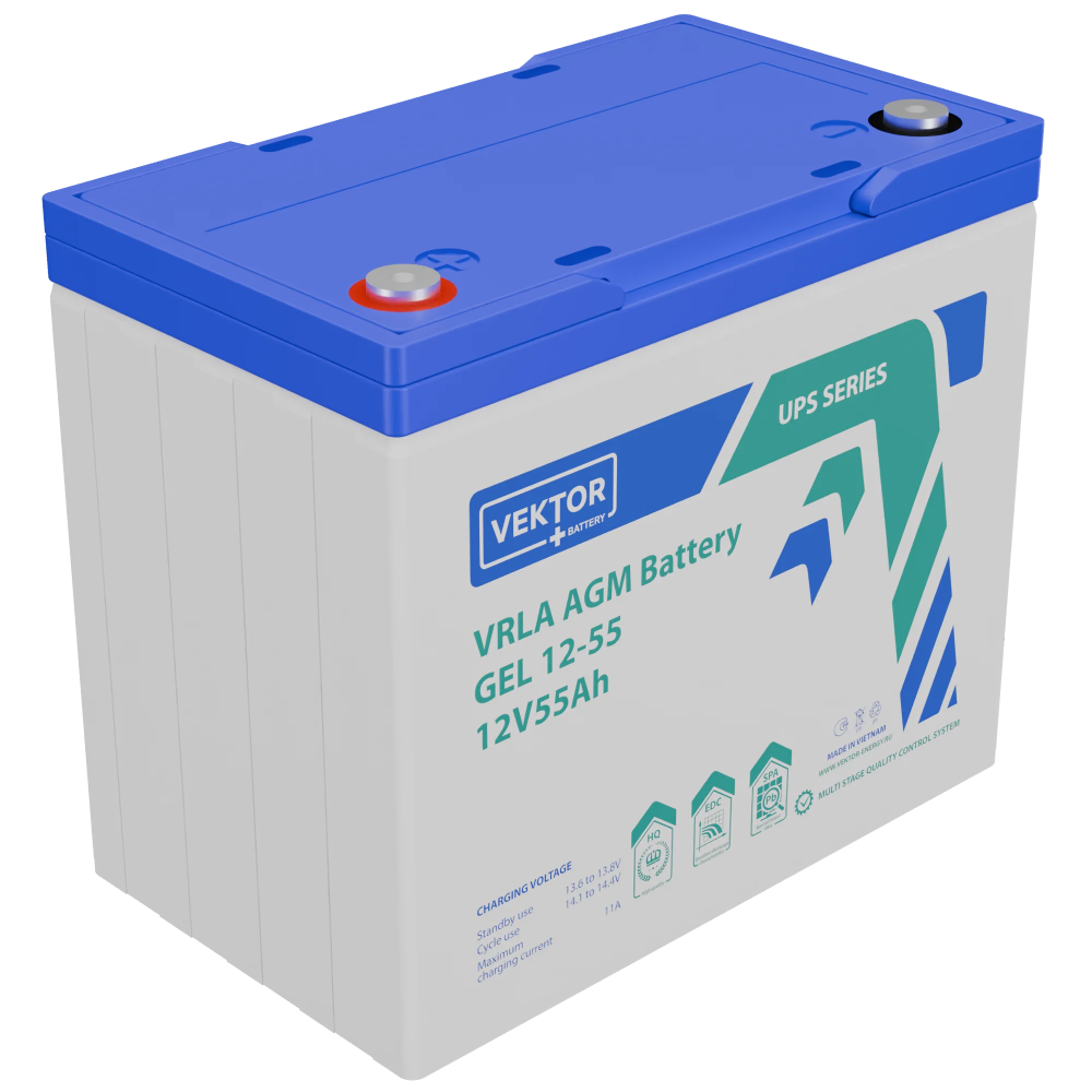 Аккумуляторная батарея VEKTOR ENERGY GEL 12-55