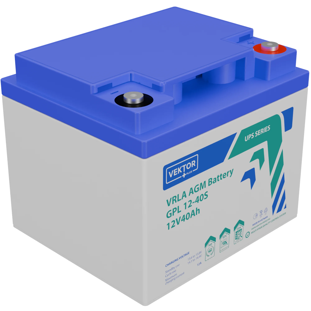 Аккумуляторная батарея VEKTOR ENERGY GPL 12-40 12В 40Ач AGM M6