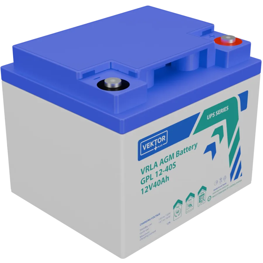 Аккумуляторная батарея VEKTOR ENERGY GPL 12-40 12В 40Ач AGM M6