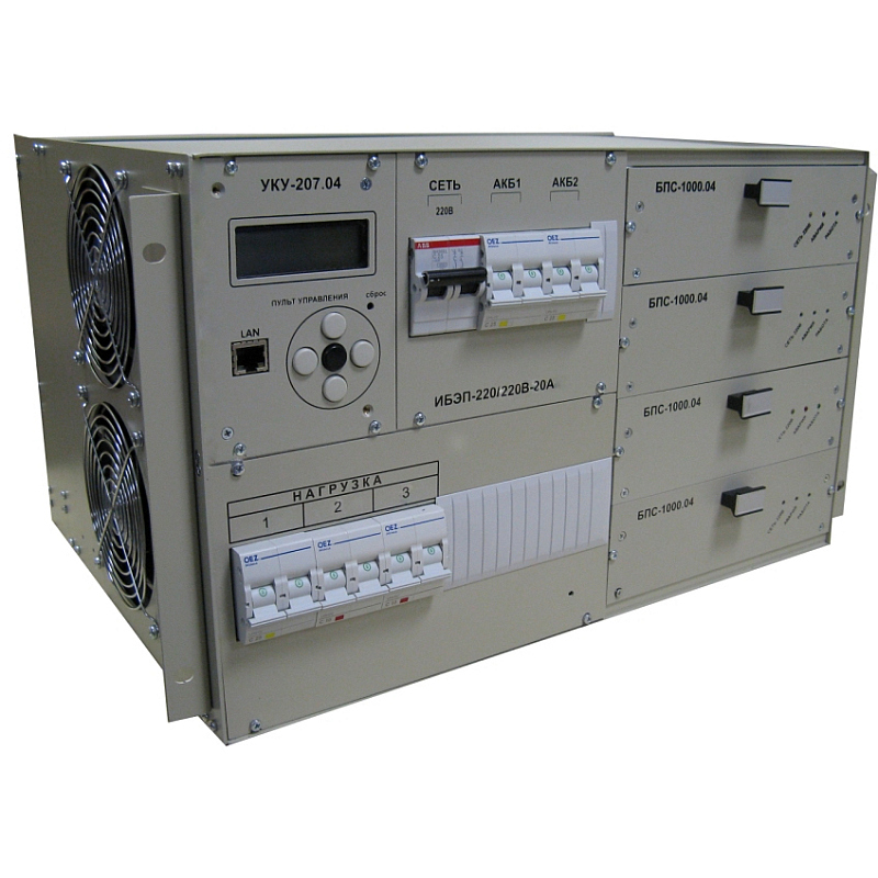 ИБЭП-220(380)/220В-20А-4/4 (1000)-6U-LAN