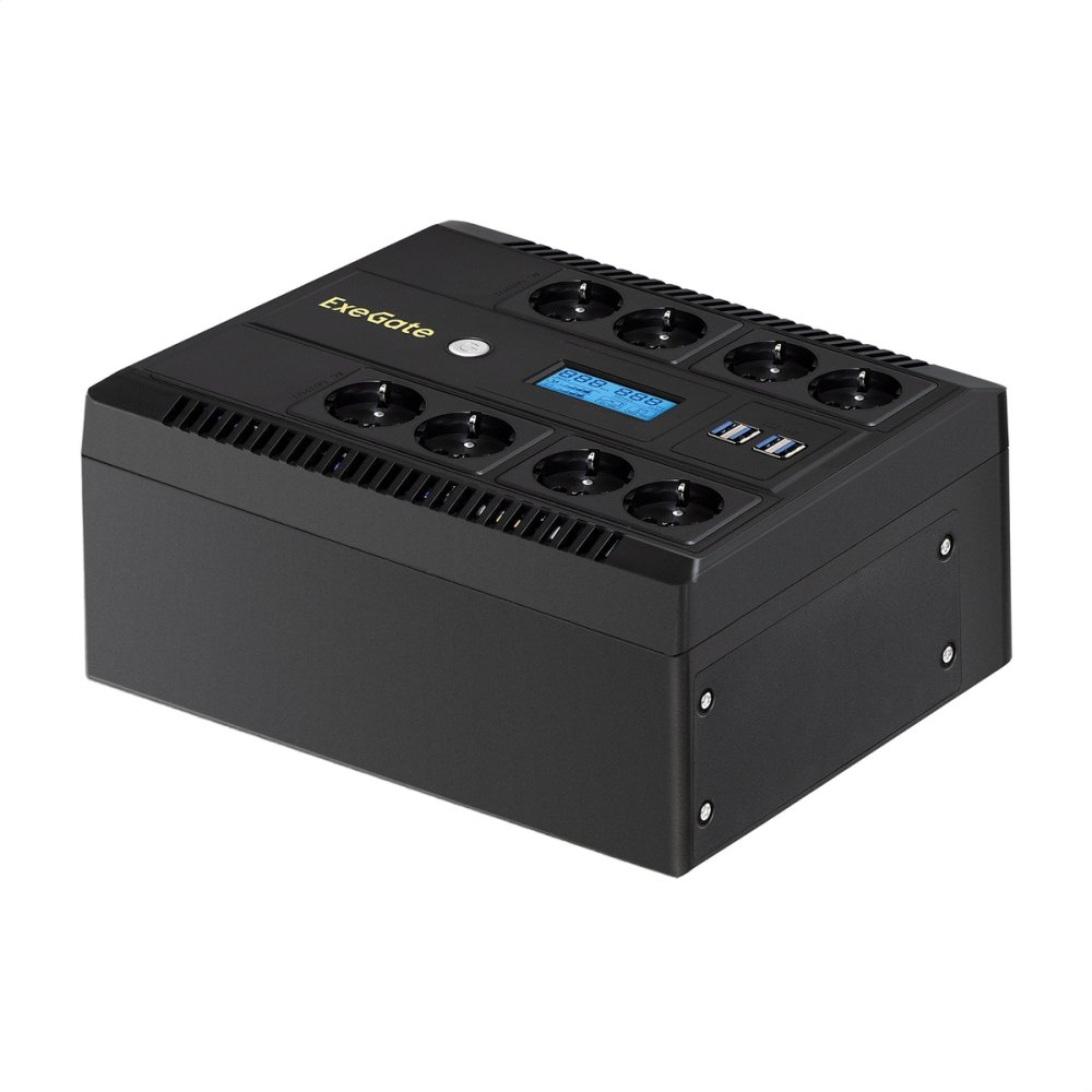 ИБП ExeGate NEO Smart LHB-1000.LCD.AVR.8SH.CH.USB