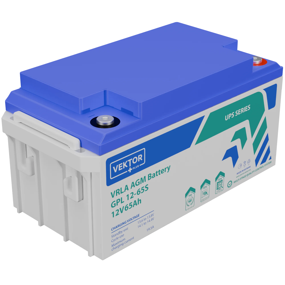 Аккумуляторная батарея VEKTOR ENERGY GPL 12-65 12В 65Ач AGM M8